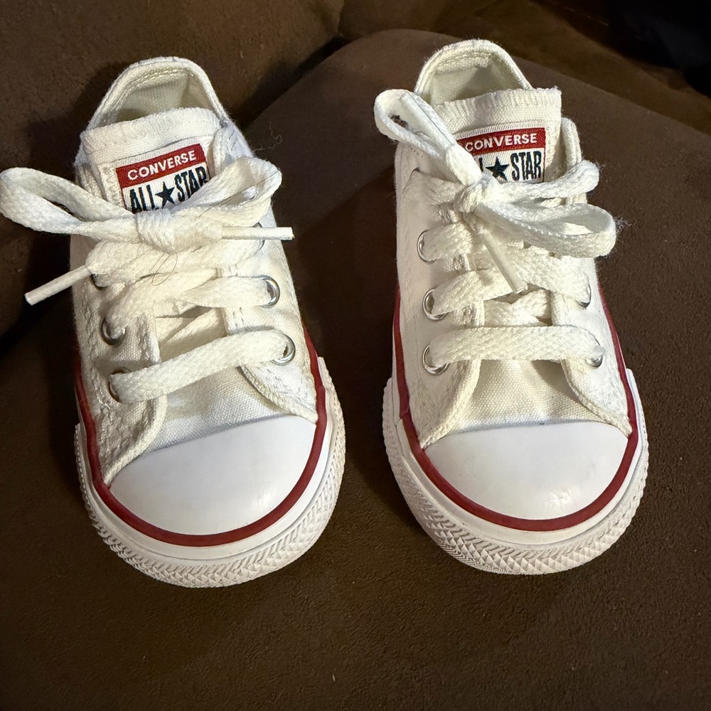 Converse Kids White and Red Sneakers